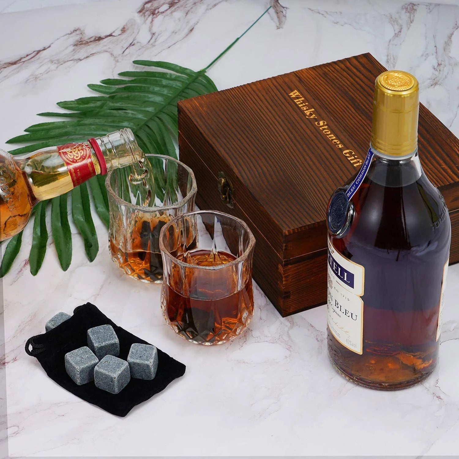Creative Half Vertical Grain Whiskey Decanter Set