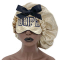 TD Double Layered Bonnet Gift Set Fashionable Silk Satin Sleep Cap Lace Polyester Printed Kid's Long Hair for Daily Party