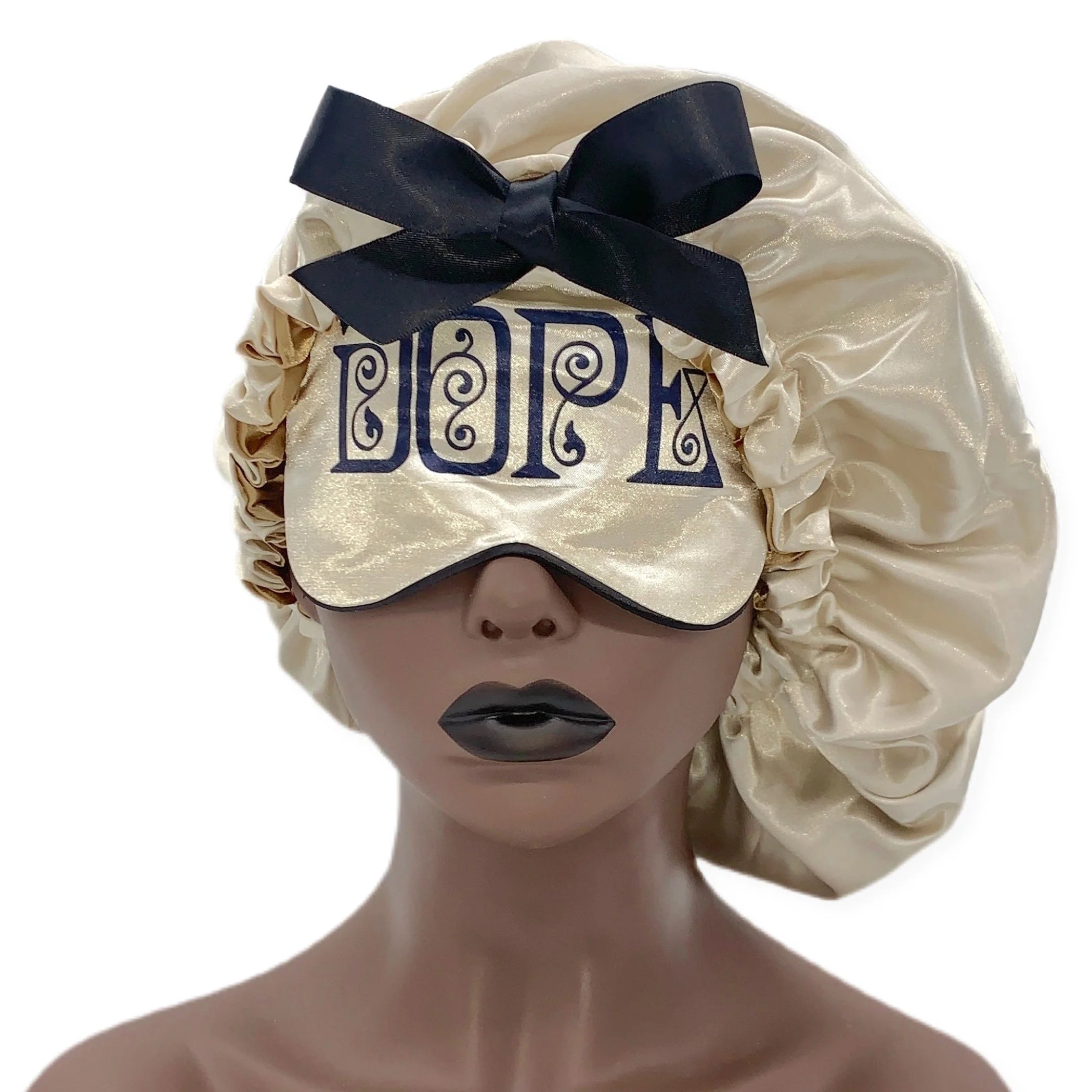 TD Double Layered Bonnet Gift Set Fashionable Silk Satin Sleep Cap Lace Polyester Printed Kid's Long Hair for Daily Party