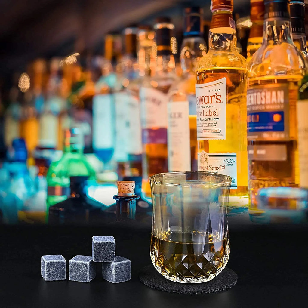Creative Half Vertical Grain Whiskey Decanter Set