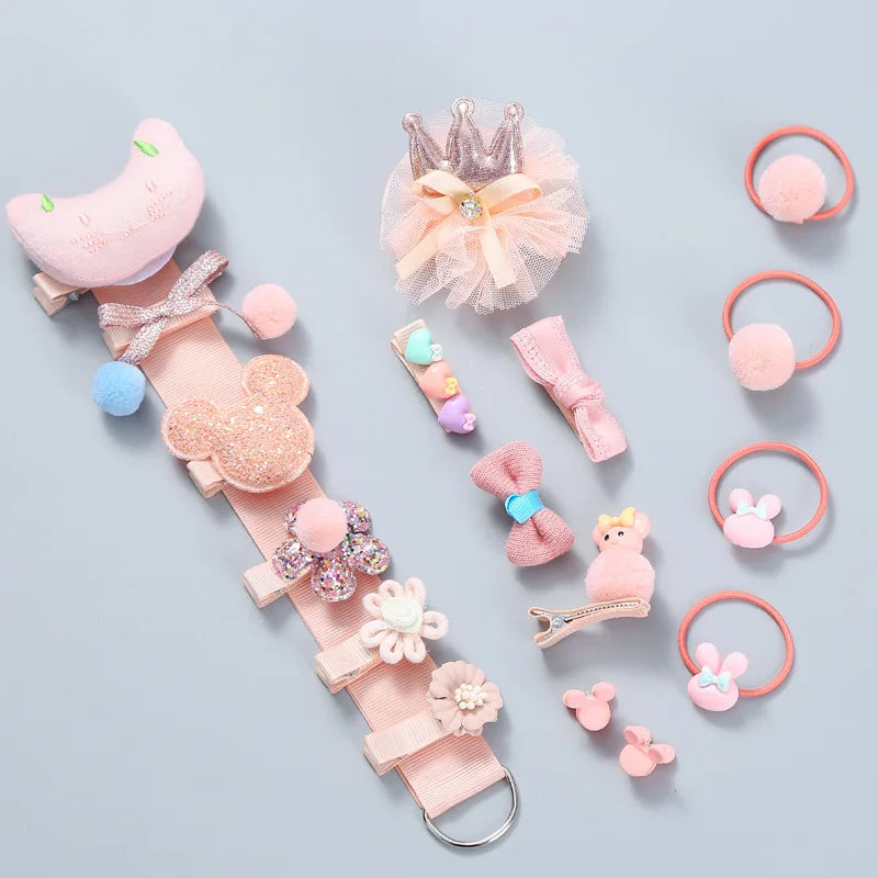 Manufacturer Direct Sale Gift Set 18pcs/bag Hair Tie Scrunchies Hair Ring Baby Hot Selling Hair Accessories Clip