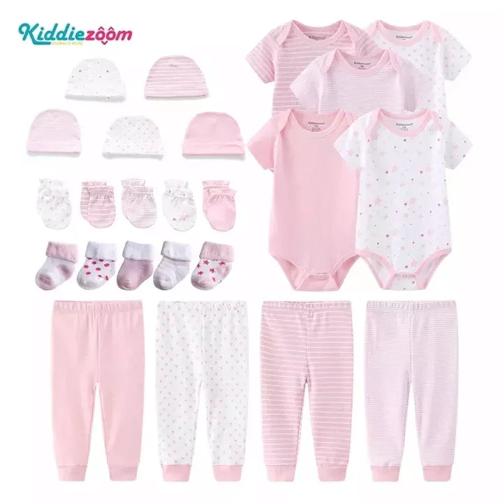 24 pcs  New Born Baby Clothes Sets Star Print Baby Boy Clothing Set 100%cotton Baby Gift Set