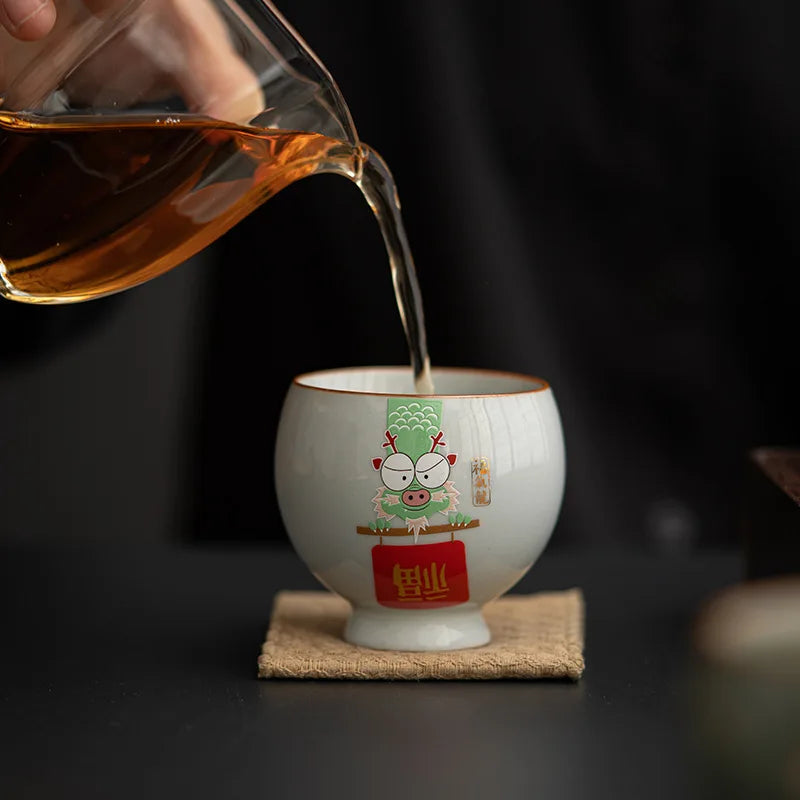 Everything Xinglong Festive Ceramic Personal Master Cup Tea Cup Tea Bowl Water Cup Gift Box Gift Set Teacup Set