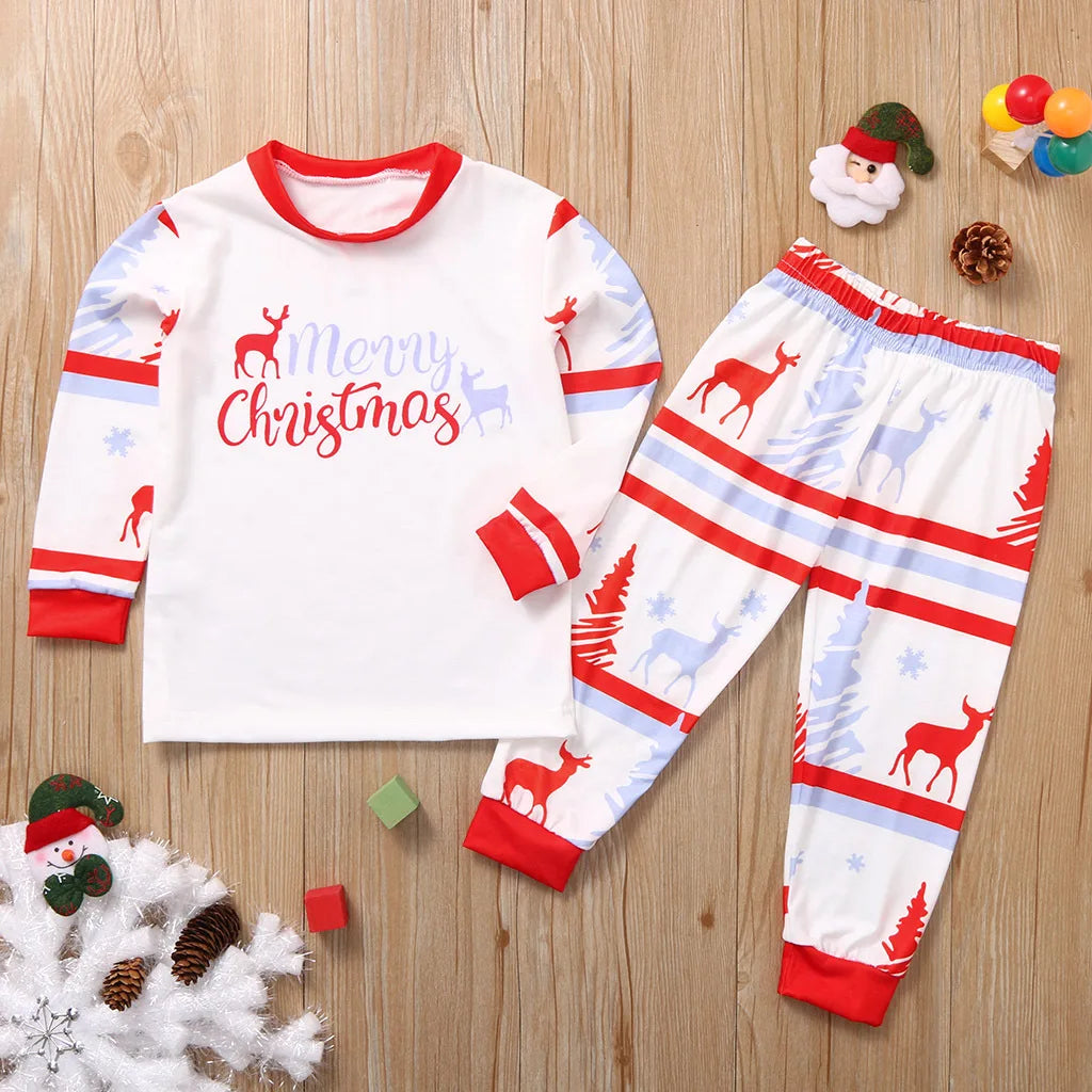 Matching Family Christmas Pajamas Boys Girls Jammies Children PJs Gift Set Dad Mom Baby Kids Xmas Party Clothes Drop Shipping