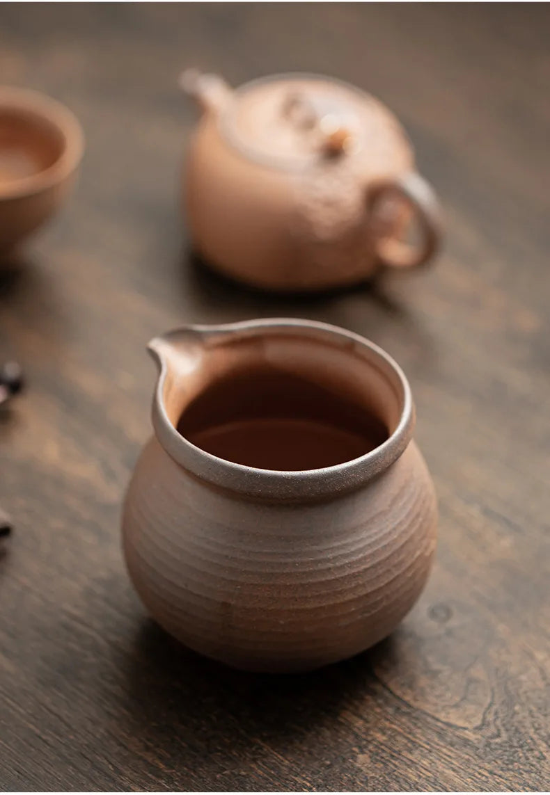 Vintage Design Unglazed Ceramic Tea Set