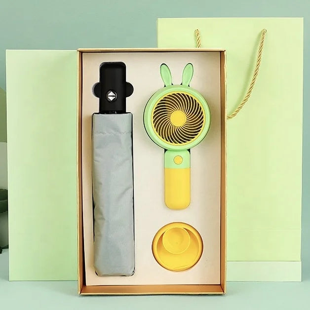 Umbrella Fan Gift Set