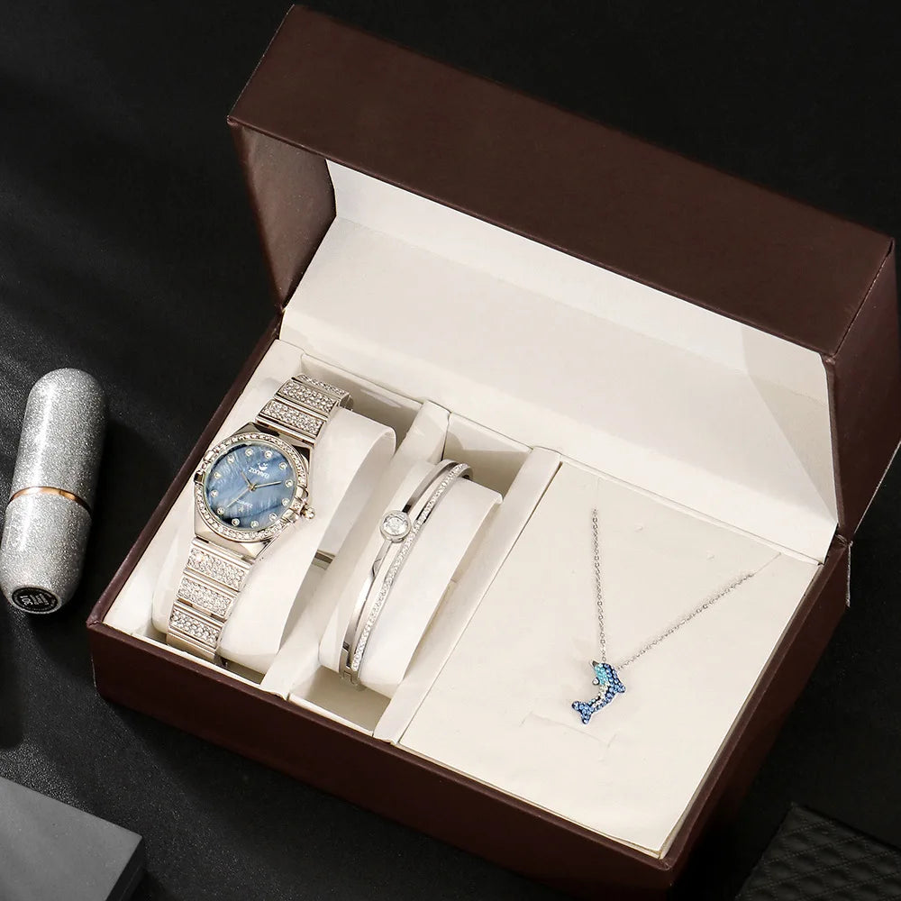 2024 Luxury Women's Watch Gift Set Bracelets Hot Selling Unisex Fashion Wholesale Watch Set Featuring Miyota Movement 40mm 20mm