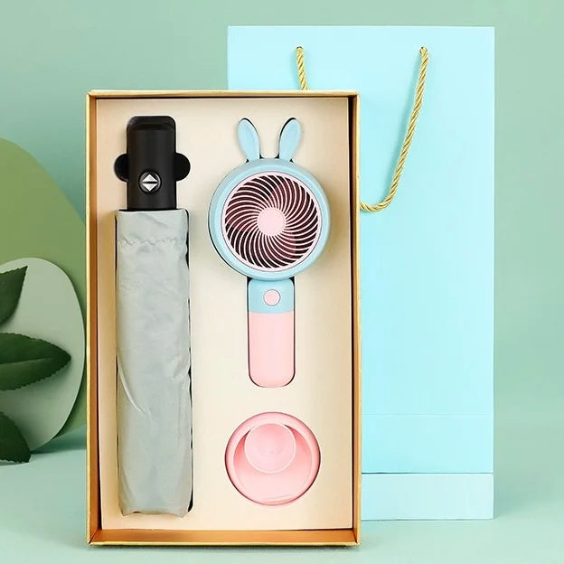 Umbrella Fan Gift Set