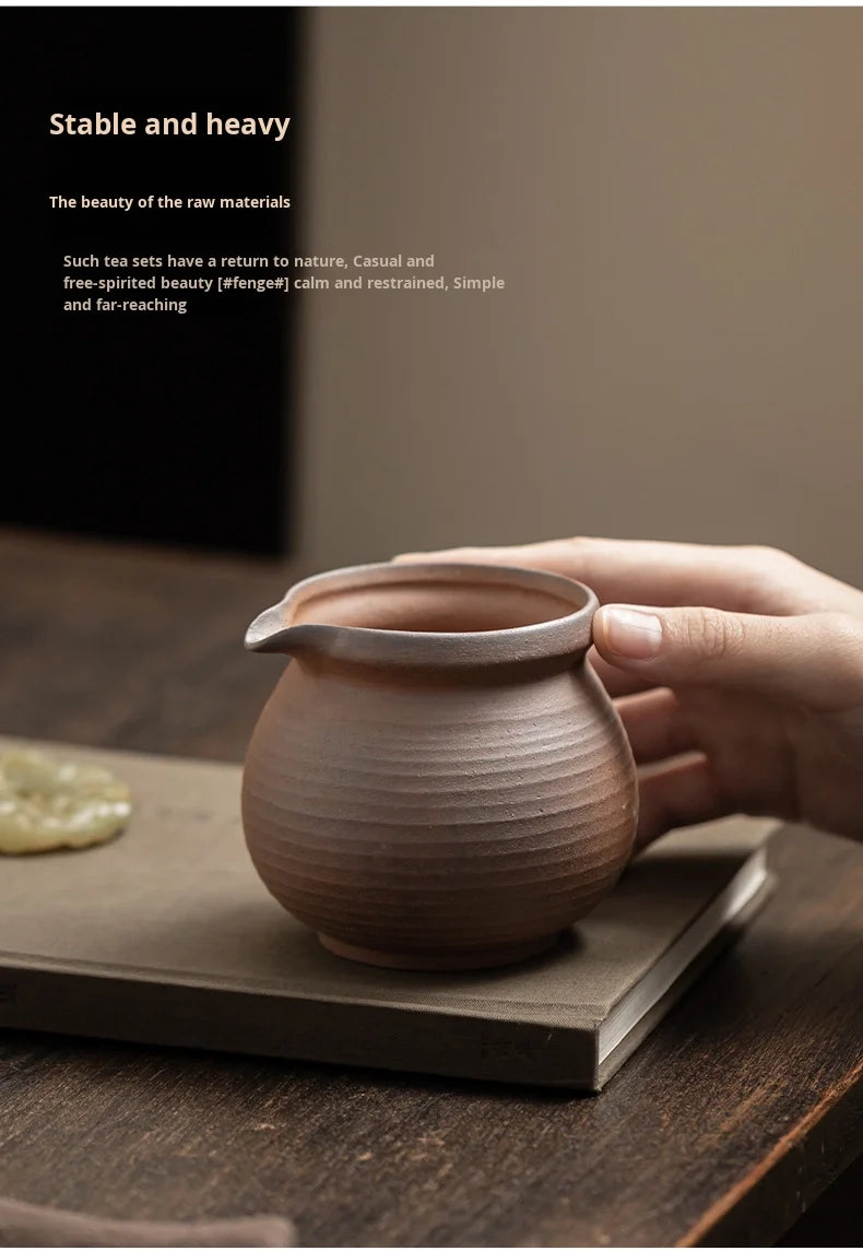 Vintage Design Unglazed Ceramic Tea Set