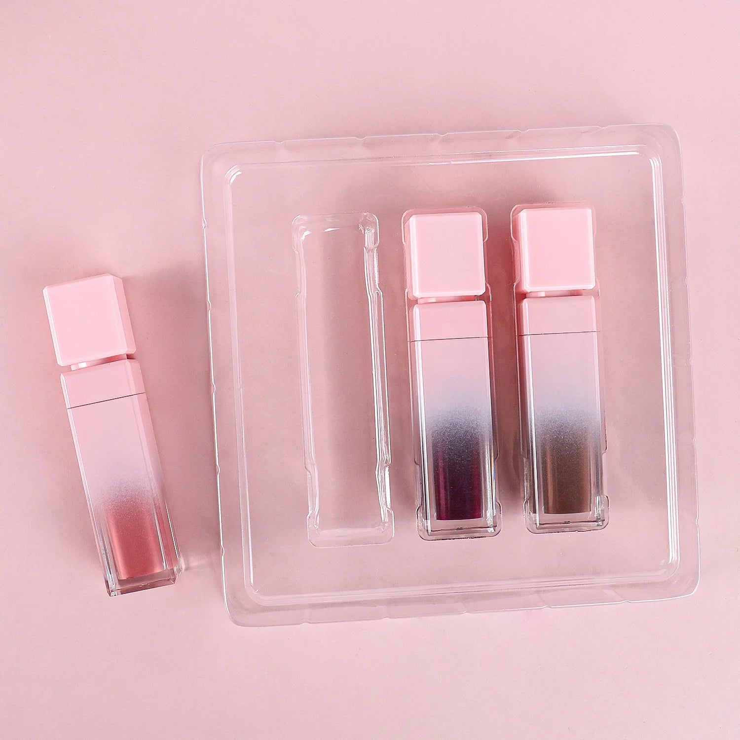 Lipgloss Gift Set Custom Pink Box Lip Gloss Vendor Wholesale Private Logo Matte Glossy Shine Lipgloss Kit