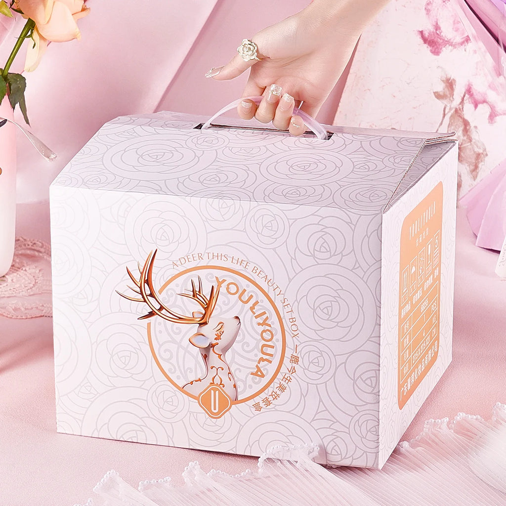 All in One 17pcs Vegan Organic Lip Gloss Eyeshadow Blusher Face Powder Complete Makeup Gift Set Customized Professional Box