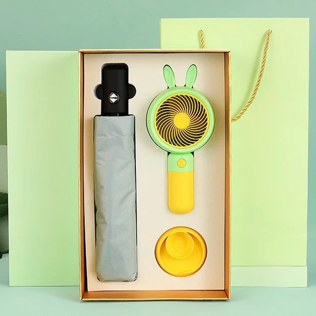 Umbrella Fan Gift Set