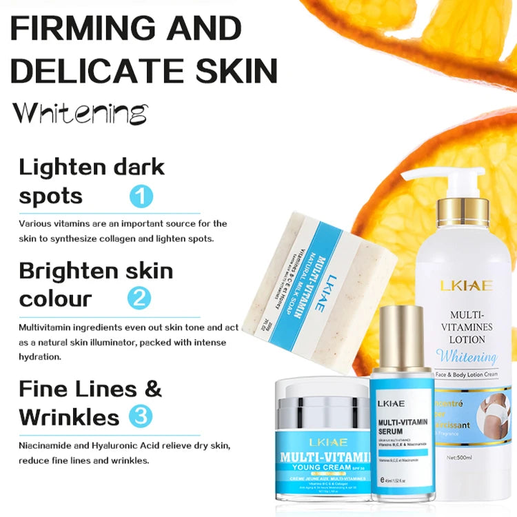 Ready to Ship Natural Private Label Kit Brightening Sample Collagen Vitamin C Body Care Gift Set for Men