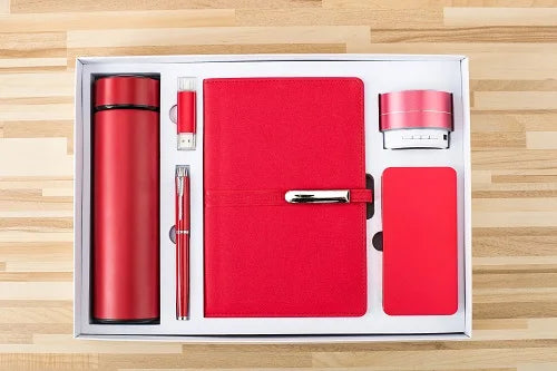 Business Gift Set Vacuum Cup + Pen + USB Flash Drive + A5 Notebook + Speaker Giveaways Promotional
