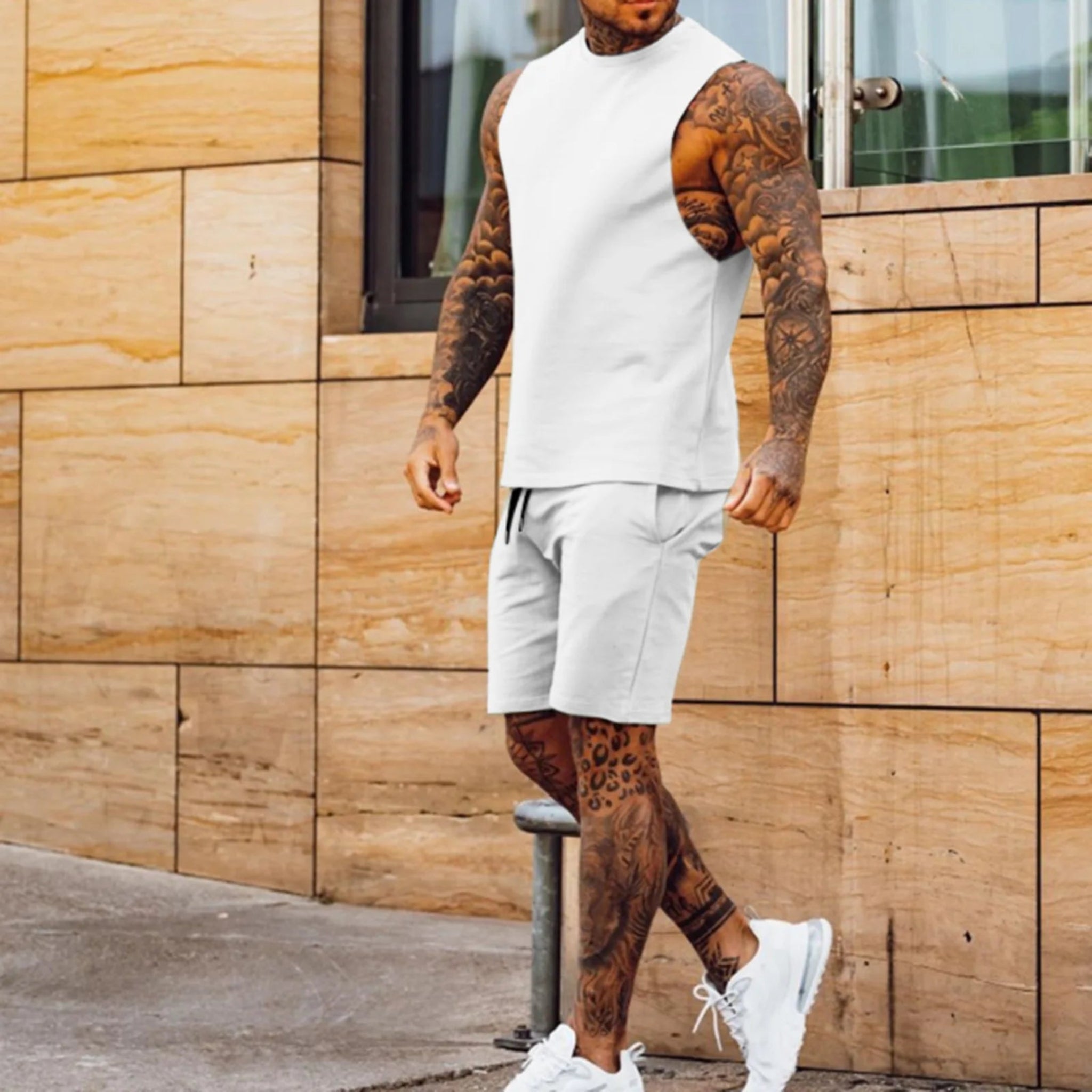 2-PC Sleeveless Top and Shorts Set