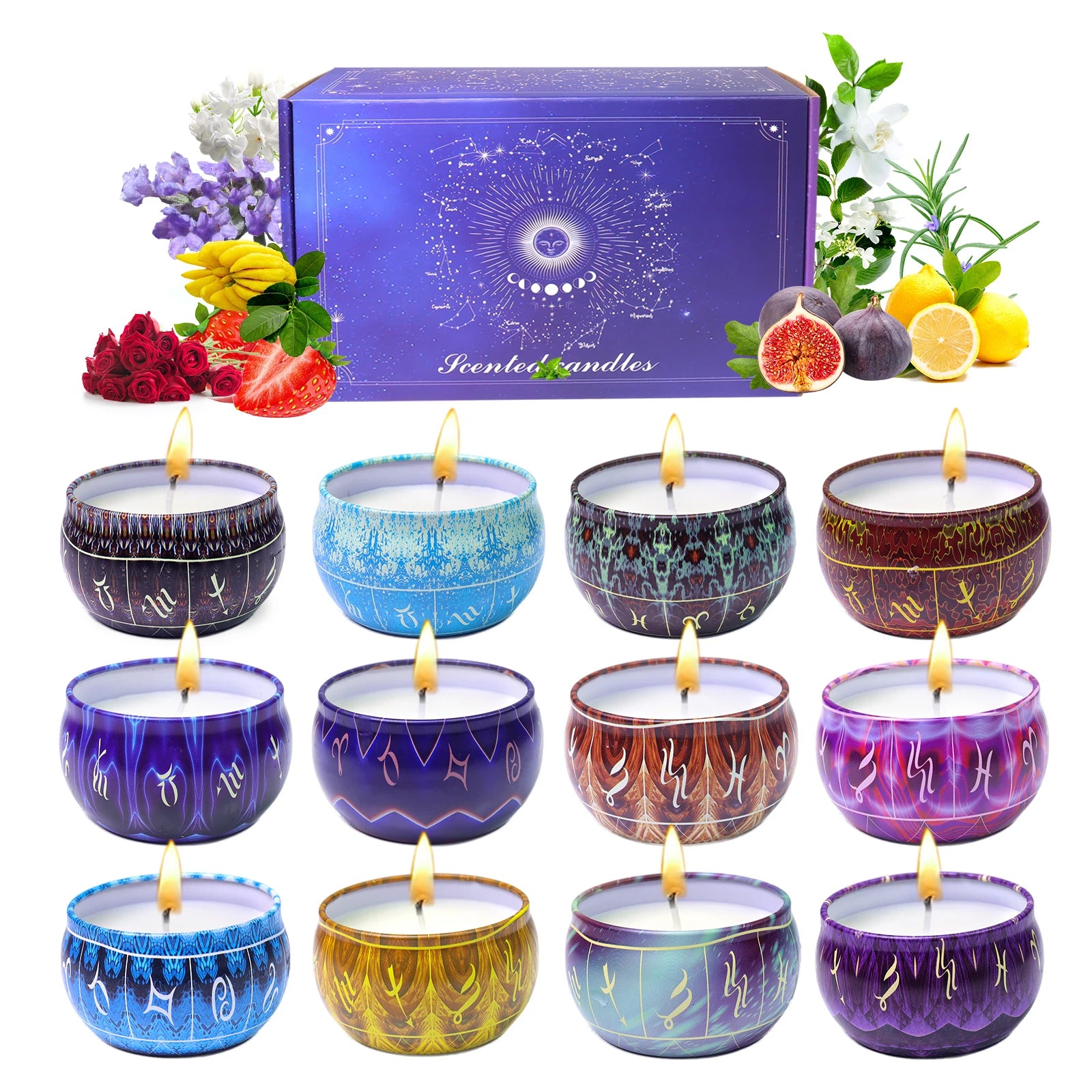 12 Pack Scented Candles Sets |12 Scents Aromatherapy Relaxation for Home Fragrance | Birthday Holiday Gift Set for Women