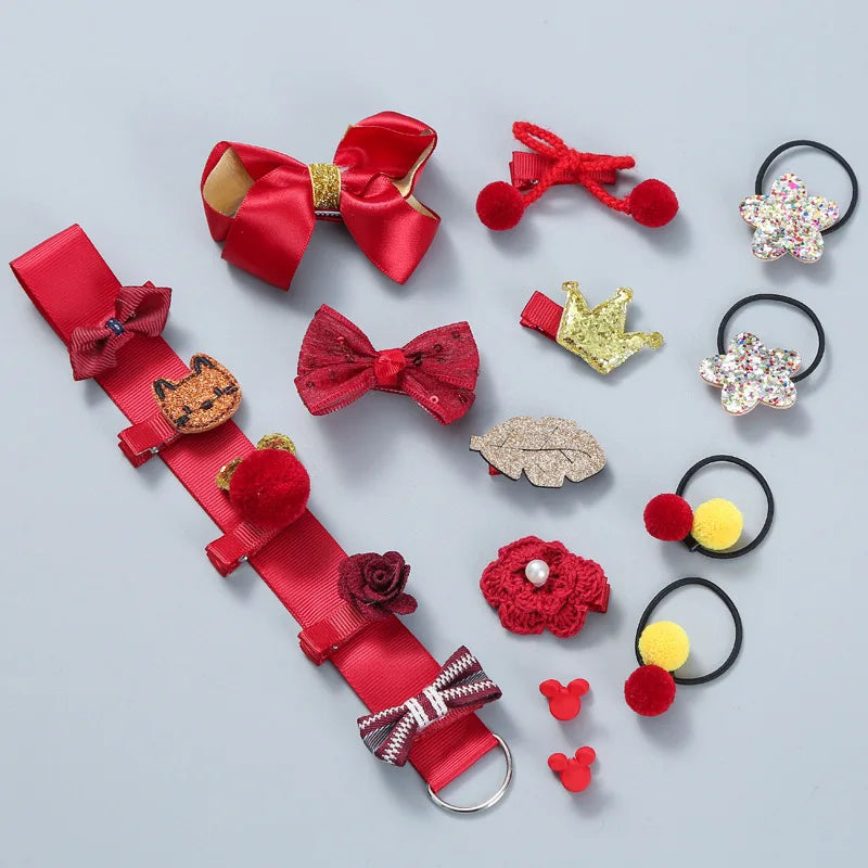 Manufacturer Direct Sale Gift Set 18pcs/bag Hair Tie Scrunchies Hair Ring Baby Hot Selling Hair Accessories Clip