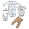 2025 Hot Selling Baby Boy 5-Piece Cotton Fashion Gift Set Breathable Baby Clothes with Mesh Bag