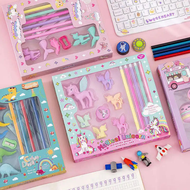 Pencil and Sharpener Supplies Stationery Gift Box Set
