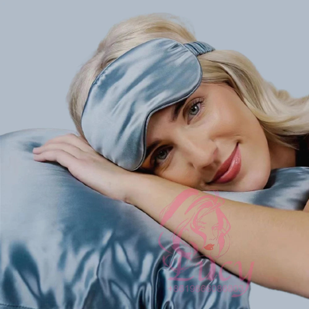 LOW MOQ Custom Logo Pure Silk Pillow Case 100% Mulberry Silk Satin Pillow Cover Case Eye Mask Silk Gift Set in Gift Box