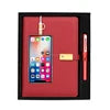 Wholesale Price Personalized Leather Agenda Gift Set A5 Diary Notebook with Power Bank and Usb Flash Drive