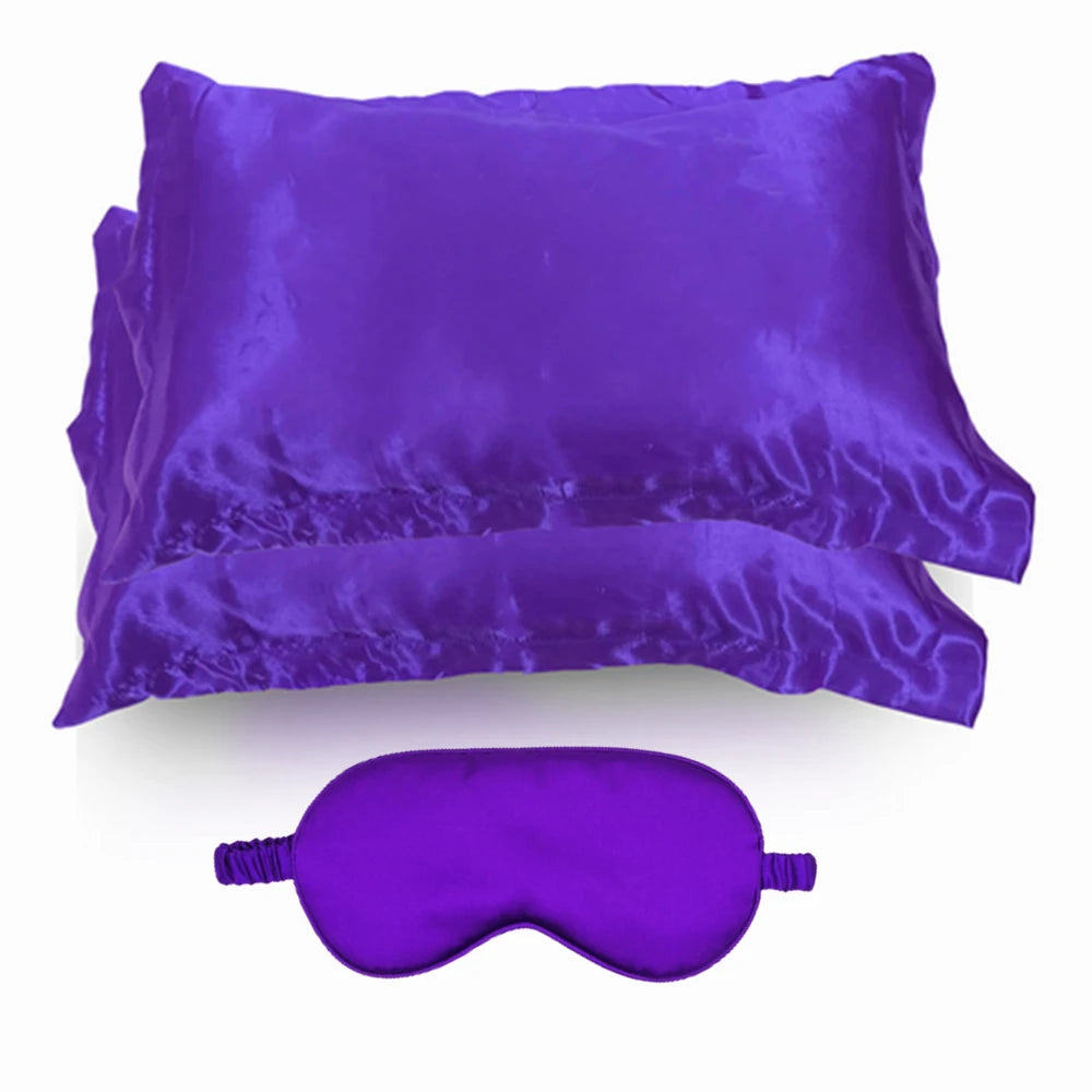 LOW MOQ Custom Logo Pure Silk Pillow Case 100% Mulberry Silk Satin Pillow Cover Case Eye Mask Silk Gift Set in Gift Box