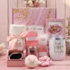 Birthday Mother's Day Women's Self Care Gift Basket Vanilla Relaxing Spa Stainless Steel 16oz Tumbler Pink-Purple Gift Box Set