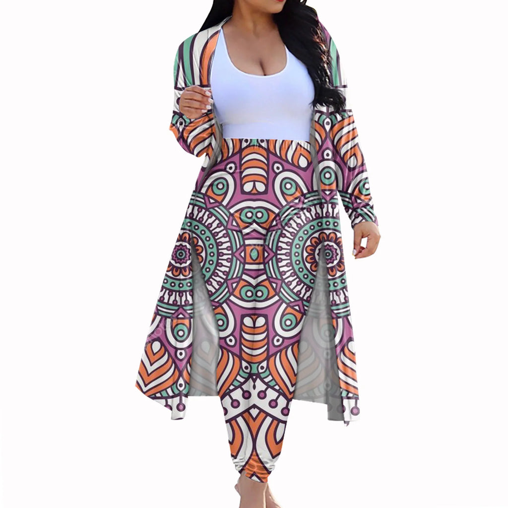 African Jumpsuit Set Dresses for Women Casual Dashiki Elastic Bazin Baggy Pants Cloak Famous Suit Lady Knee Length Plus Size