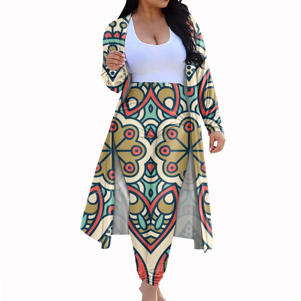 African Jumpsuit Set Dresses for Women Casual Dashiki Elastic Bazin Baggy Pants Cloak Famous Suit Lady Knee Length Plus Size