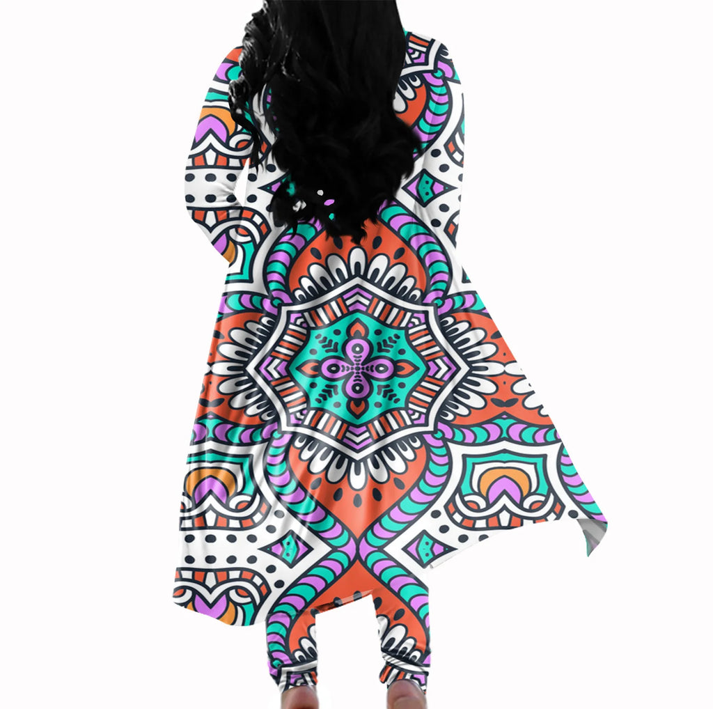 African Jumpsuit Set Dresses for Women Casual Dashiki Elastic Bazin Baggy Pants Cloak Famous Suit Lady Knee Length Plus Size