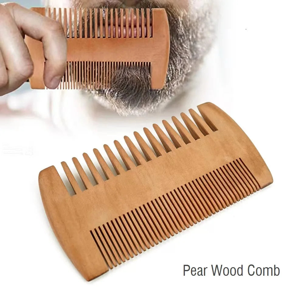 Men Beard Care Kit Beard Grooming Kit Beard Brush and Comb and Professional Mustache Scissors Gift Set Cleaning Grooming Tool