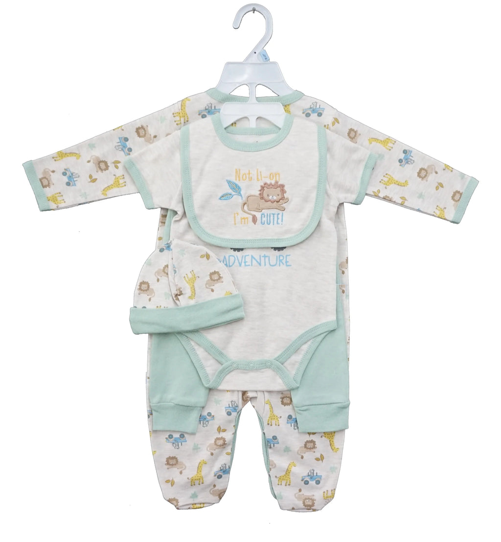 2025 Hot Selling Baby Boy 5-Piece Cotton Fashion Gift Set Breathable Baby Clothes with Mesh Bag