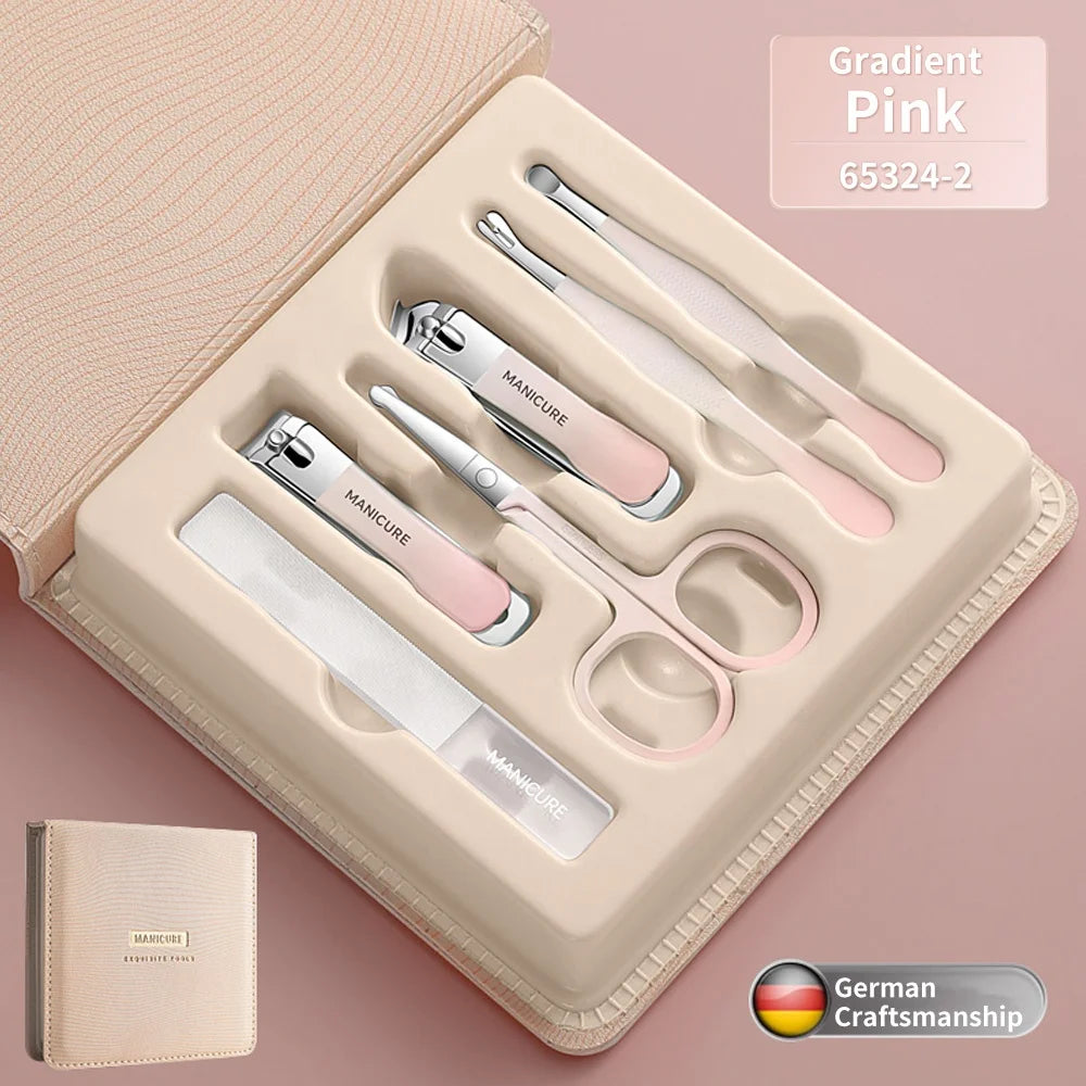 2024 Women Gift Set New Nails Supplies Salon Professional Manicure Tools Cutter Clipper Kit in Leather Case Box