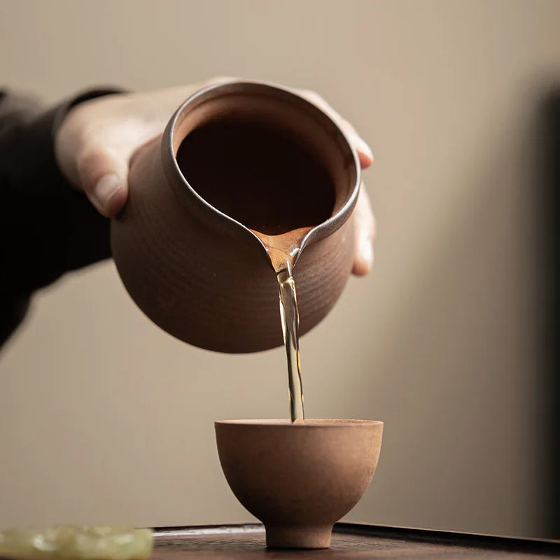 Vintage Design Unglazed Ceramic Tea Set