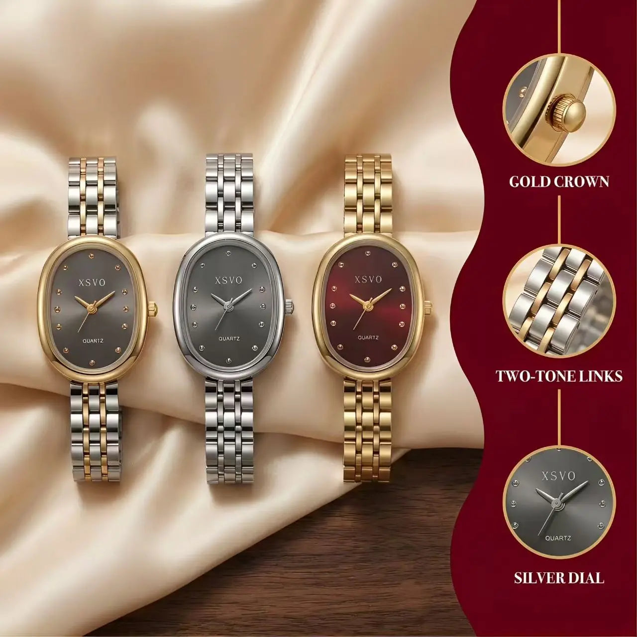 Luxury Oval Women's Watch Gift Box