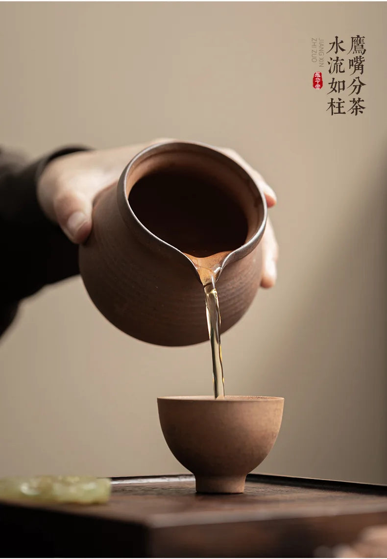 Vintage Design Unglazed Ceramic Tea Set