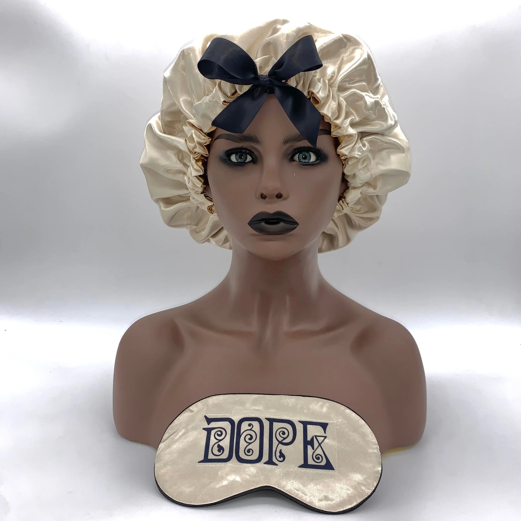 TD Double Layered Bonnet Gift Set Fashionable Silk Satin Sleep Cap Lace Polyester Printed Kid's Long Hair for Daily Party
