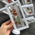 Natural  Crystal Gift Set of Seven Chakra Healing Stones Crystals in Raw Stone and Plaster Strips