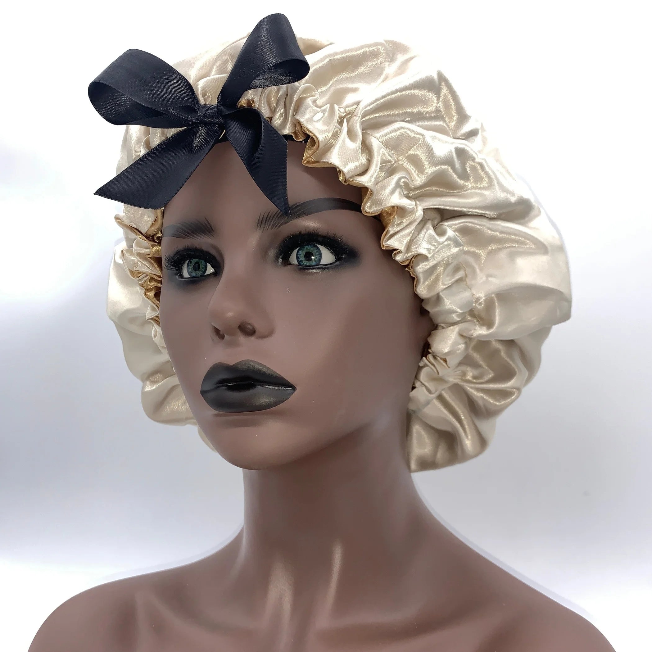 TD Double Layered Bonnet Gift Set Fashionable Silk Satin Sleep Cap Lace Polyester Printed Kid's Long Hair for Daily Party