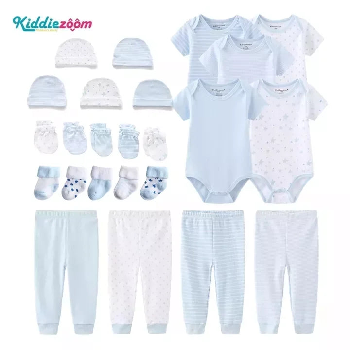 24 pcs  New Born Baby Clothes Sets Star Print Baby Boy Clothing Set 100%cotton Baby Gift Set