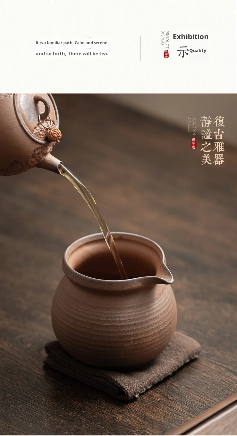 Vintage Design Unglazed Ceramic Tea Set