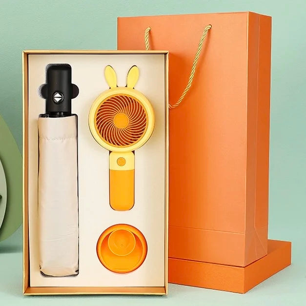 Umbrella Fan Gift Set