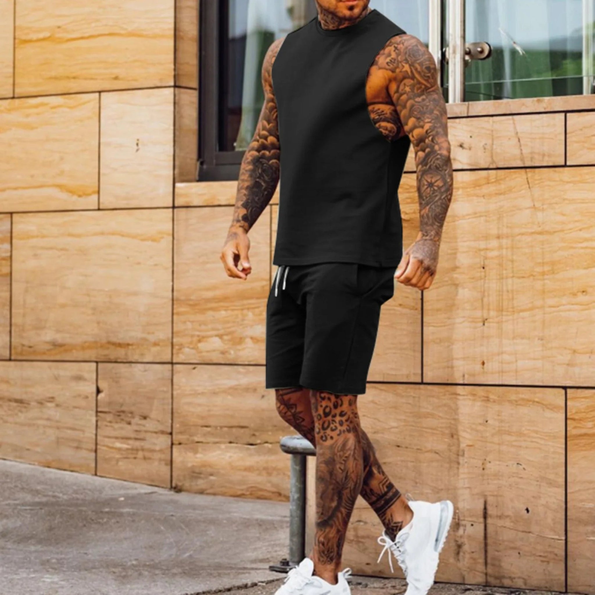 2-PC Sleeveless Top and Shorts Set