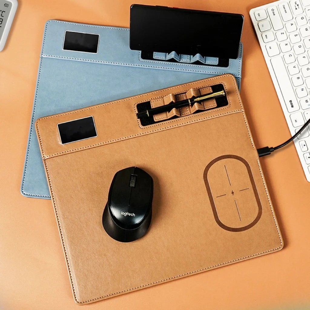Portable Mouse Pad Wireless Charger Phone Holder 3 in 1 Desk Organizer