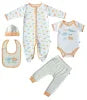 2025 Hot Selling Baby Boy 5-Piece Cotton Fashion Gift Set Breathable Baby Clothes with Mesh Bag