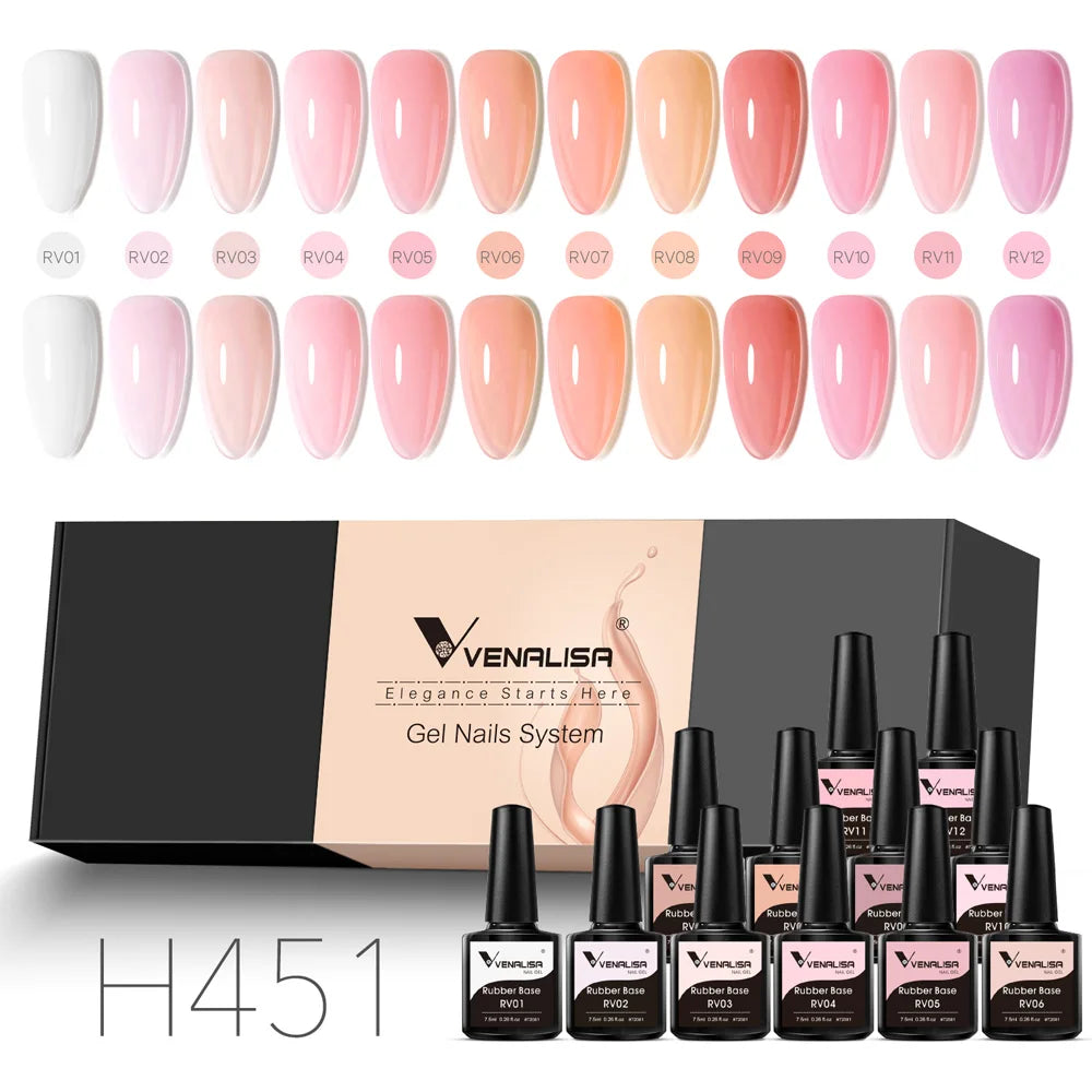 12pcs/kit Venalisa Nail Gel Polish Gift Set Elegant Nail Varnish Soak Off UV LED High Piment Glitter UV Gel System