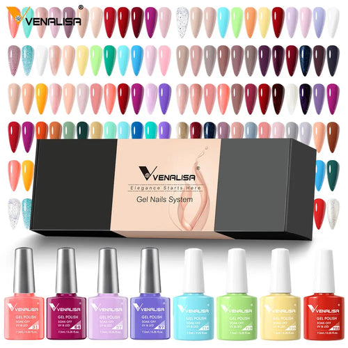 12pcs/kit Venalisa Nail Gel Polish Gift Set Elegant Nail Varnish Soak Off UV LED High Piment Glitter UV Gel System