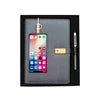 Wholesale Price Personalized Leather Agenda Gift Set A5 Diary Notebook with Power Bank and Usb Flash Drive