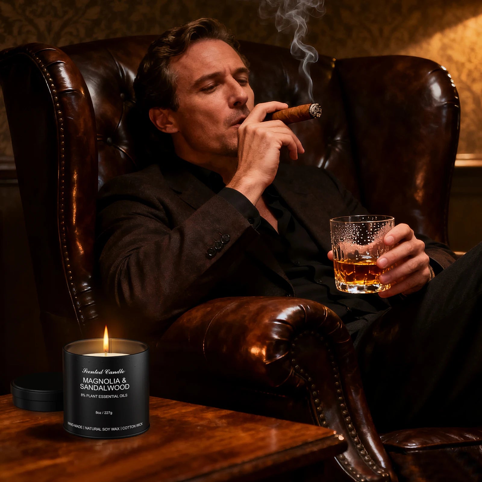 Scented Candles for Men  4 Pack Soy Candle Gift Set, Masculine Home Candles  Gift for Men, Dad, Him