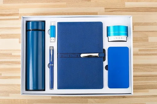 Business Gift Set Vacuum Cup + Pen + USB Flash Drive + A5 Notebook + Speaker Giveaways Promotional